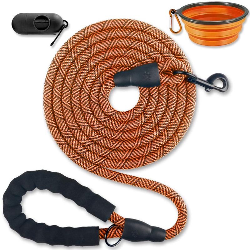 Photo 1 of 2 PACK PAERCUTE 10 FT Heavy Duty Dog Leash with Comfortable Padded Handle Dog leashes for Medium Large Dogs with Collapsible Pet Bowl
