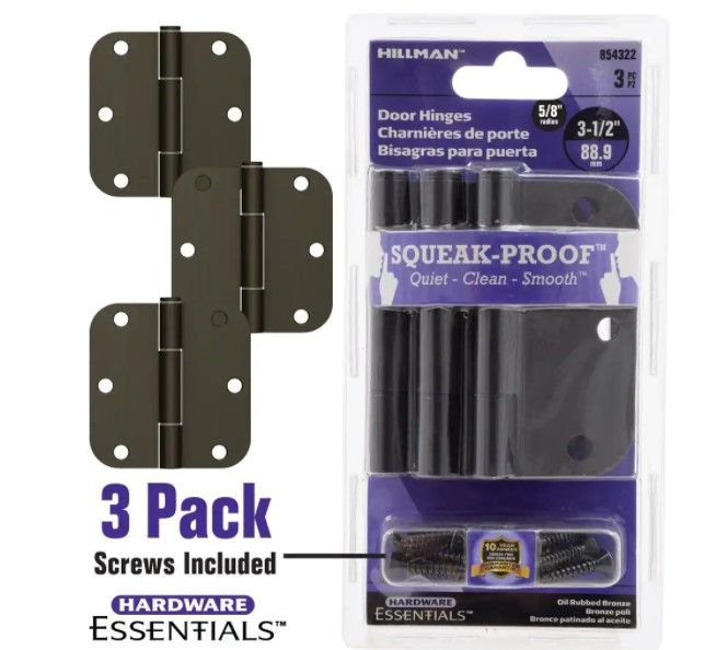 Photo 1 of **PACK OF 2**
3-1/2 in. Oil Rubbed Bronze Squeak Proof Hinge- (3-pack)
