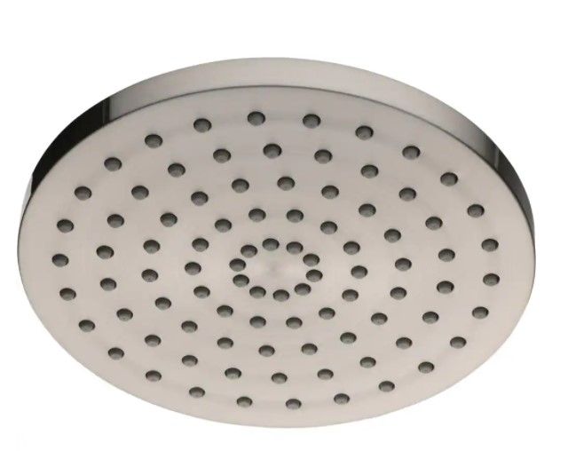 Photo 1 of 1-Spray 8 in. Single Wall Mount Fixed Shower Head in Brushed Nickel
