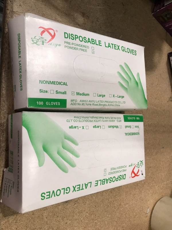 Photo 2 of **PACK OF 2**
100-Count Disposable Latex Gloves (Medium) 
