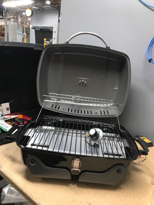 Photo 2 of 1-Burner Portable Propane Gas Table Top Grill in Black
