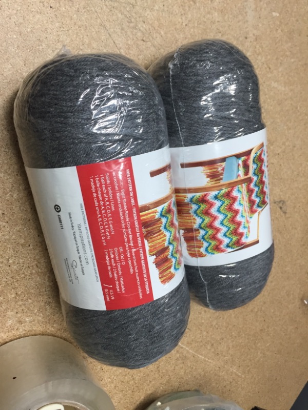 Photo 1 of **SET OF 2**
Bernat Super Value Yarn, 7 oz, Gauge 4 Medium Worsted, True Grey
