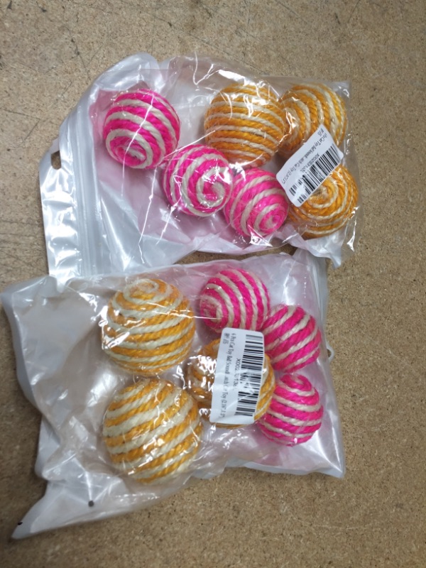 Photo 1 of **SET OF 2**
6 Pcs Cat Toy Ball Sounding Sisal Ball Interactive Cat Ball Cat Rolling Ball Random Color Scratch Cat Toy (Two Size: 2.16",1.5")
