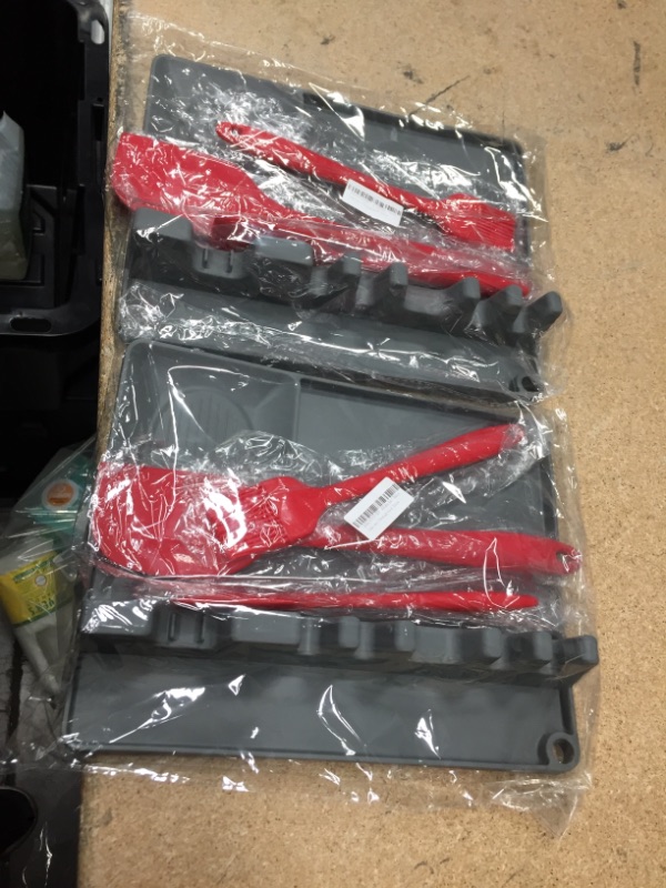 Photo 1 of **SET OF 2**
Silicone spoon holder, stove spoon holder, kitchen countertop spoon holder 4-piece set, with oil brush, large spatula and small spatula, Halloween Picnic, Christmas Gifts.
