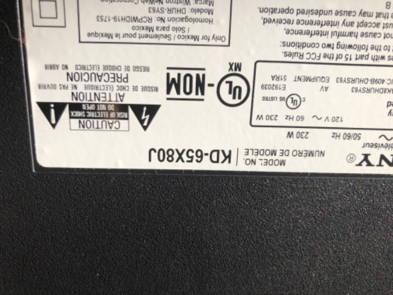 Photo 6 of PARTS ONLY NON REFUNDABLE DID NOT POWER ON 
Sony X80J 65 Inch TV: 4K Ultra HD LED Smart Google TV with Dolby Vision HDR and Alexa Compatibility KD65X80J- 2021 Model