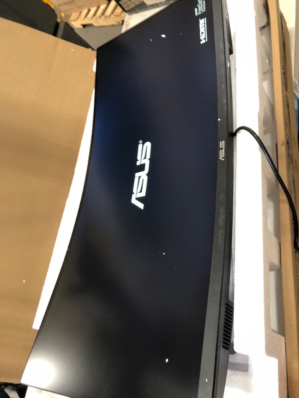 Photo 2 of ASUS TUF Gaming VG34VQL1B 34” Curved HDR Monitor, WQHD (3440x1440), 165Hz, 1ms, Extreme Low Motion Blur, FreeSync Premium, Eye Care, DisplayPort HDMI USB, Height Adjustable, DisplayHDR 400, Black