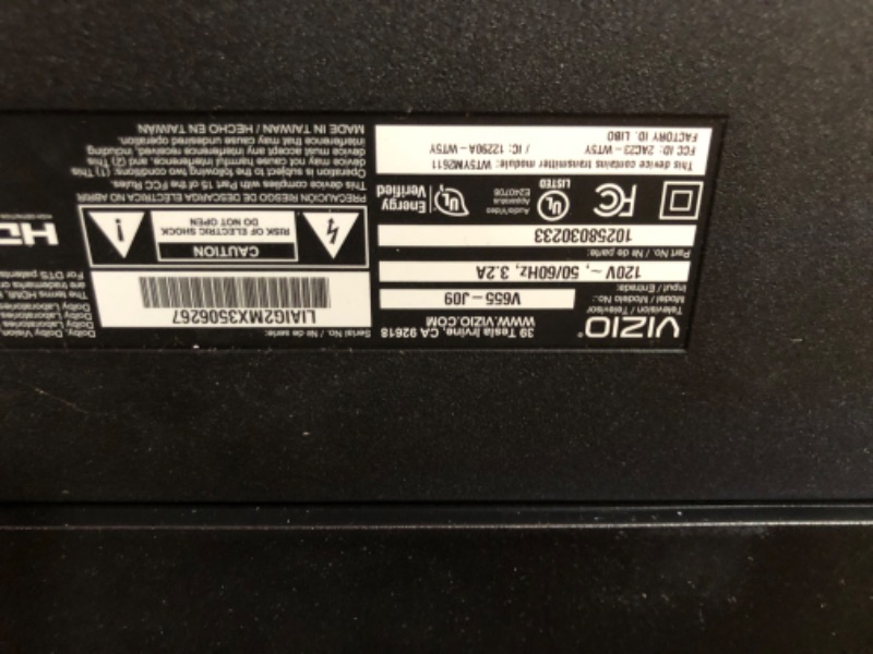 Photo 3 of PARTS ONLY NON REFUNDABLE DID NOT POWER ON 
VIZIO 65-Inch V-Series 4K UHD LED HDR Smart TV with Apple AirPlay and Chromecast Built-in, Dolby Vision, HDR10+, HDMI 2.1, Auto Game Mode and Low Latency Gaming, V655-J09, 2021 Model