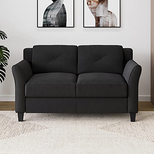 Photo 1 of ***OPEN BOX***
LifeStyle Solutions Collection Grayson Micro-Fabric Loveseat Love Seats, 57.87"x32"x32.68", Black
