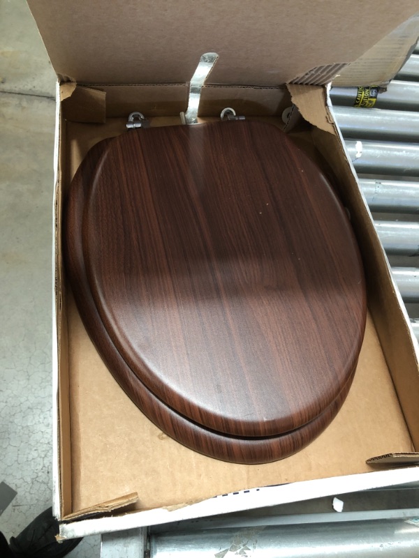 Photo 2 of (BROWN) Kohler Brevia Elongated Toilet Seat with Quick-Release Hinges, White
