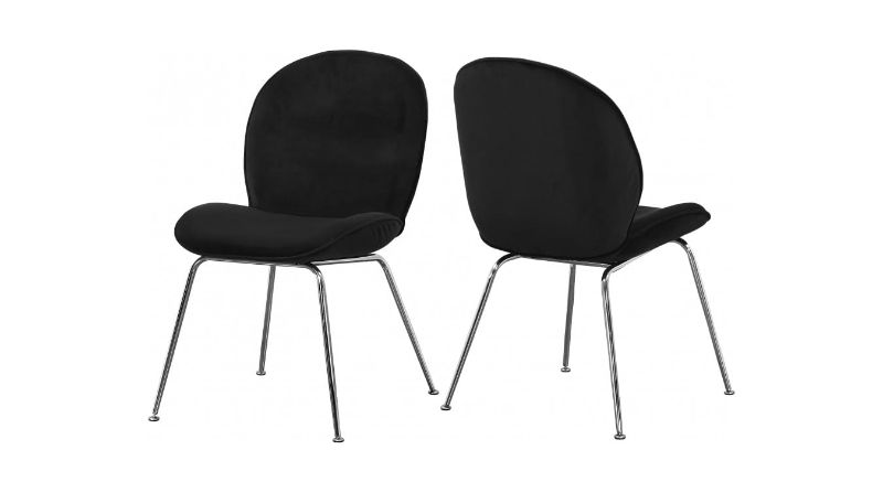 Photo 1 of ***HARDWARE LOOSE IN BOX*** Paris Black Velvet Dining Chairs (Set of 2)
