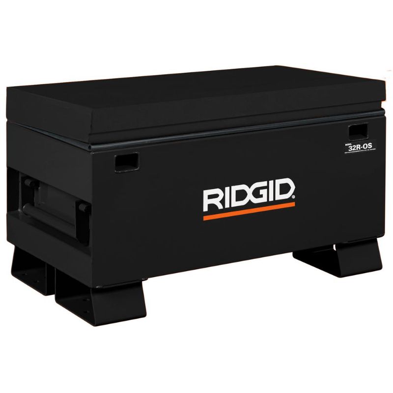 Photo 1 of ***SMALL DENT** RIDGID 32 in. W X 19 in. H X 19 in. L Portable Jobsite Storage Box, Black
