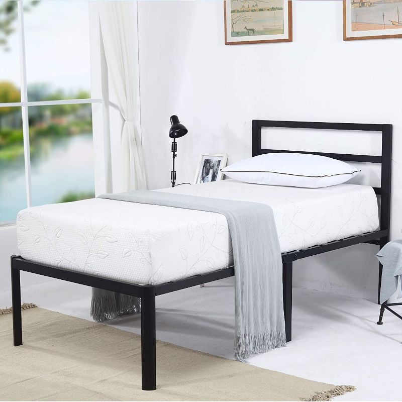 Photo 1 of ***HARDWARE LOOSE IN BOX*** V&LX 18 Inch Tall V1407 UP-Support Head Support Bar Deluxe Metal Slat Bed Frame (Twin)
