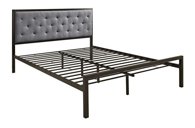 Photo 1 of ****INCOMPLETE, HEADBORD ONLY*** MODWAY MOD-5182-BRN-GRY-SET MIA QUEEN FABRIC BED IN BROWN GRAY
