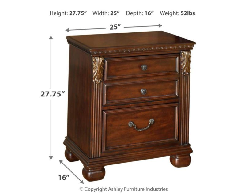 Photo 1 of (MAJOR COSMETIC/CORNER DAMAGES)
Signature Design by Ashley Leahlyn Traditional 2 Drawer Nightstand, Warm Brown, 25"W x 16"D x 28"H (B526-92)
