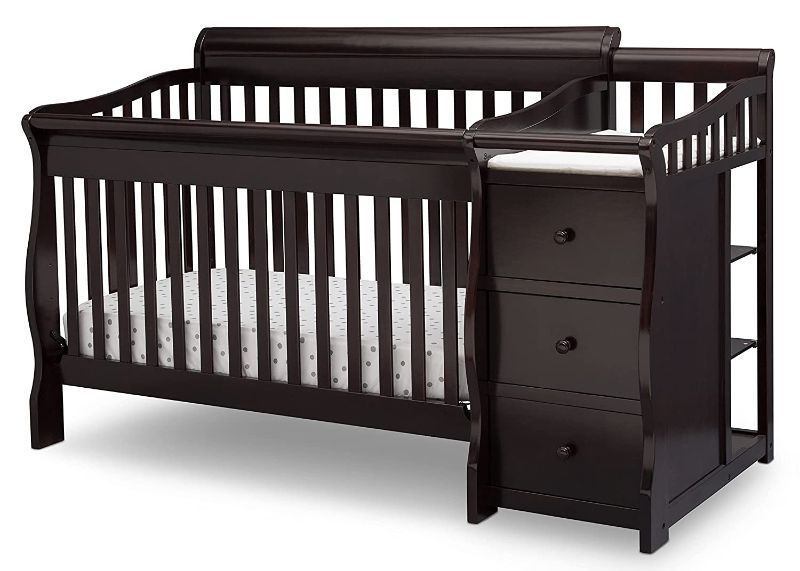 Photo 1 of Delta Children Princeton Junction Convertible Crib and Changer, Dark Chocolate
