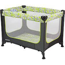 Photo 1 of Dream On Me Zodiak Portable Playard with Carry Bag and Shoulder Strap, Grey and Green
