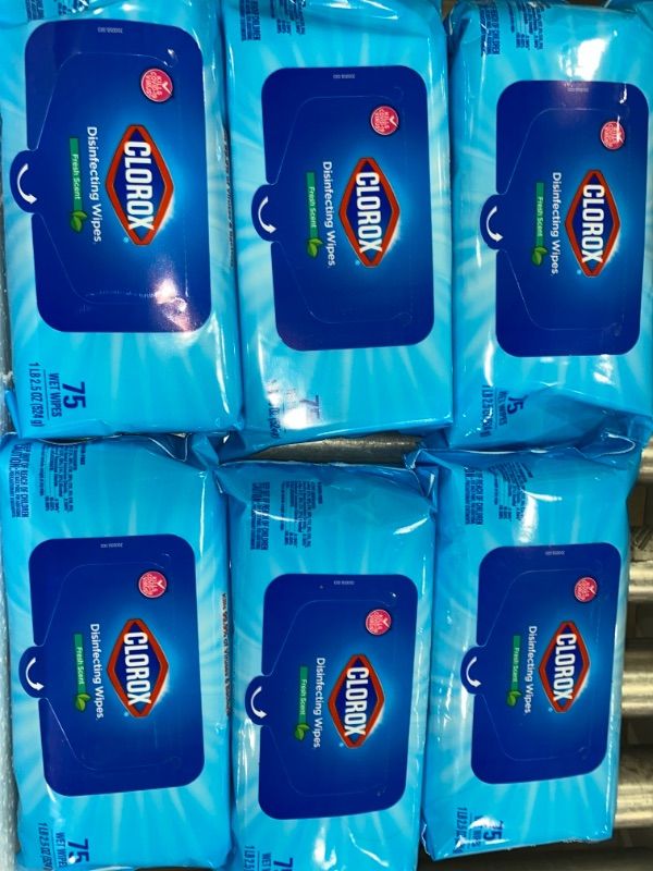 Photo 2 of Clorox Disinfecting Wipes, Bleach Free Cleaning Wipes, Fresh Scent, 75 Wipes, Pack of 6 