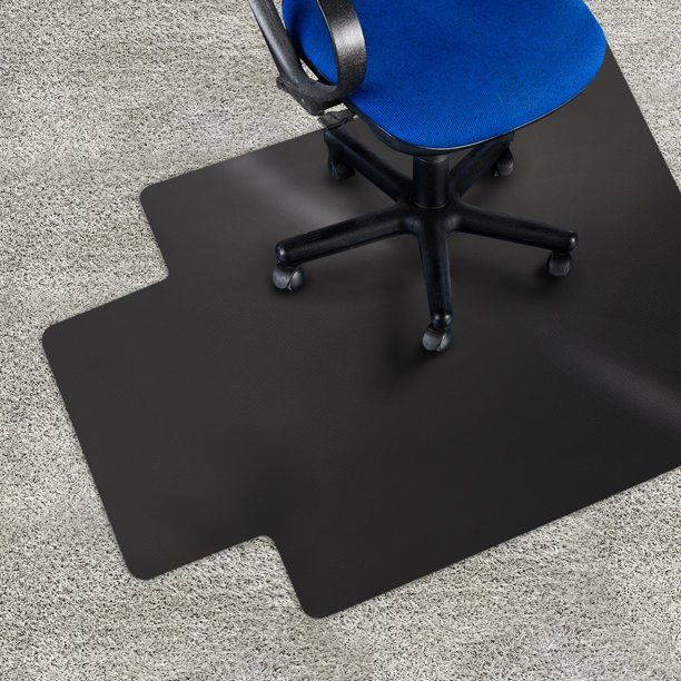 Photo 1 of ***DAMAGED***Office Marshal Black Office Chair Mat - 36" x 48" with Lip - Carpet Floor Protection - No-Recycling Material - High Impact Strength