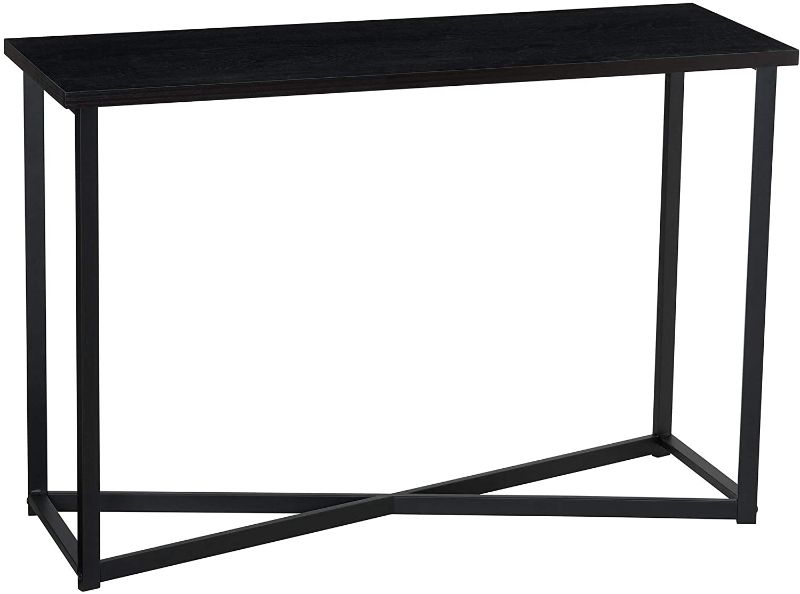 Photo 1 of Household Essentials Slim Sofa Table with Metal Frame | 15.35" D x 29.5" H x 44" W | Black Wood Grain
