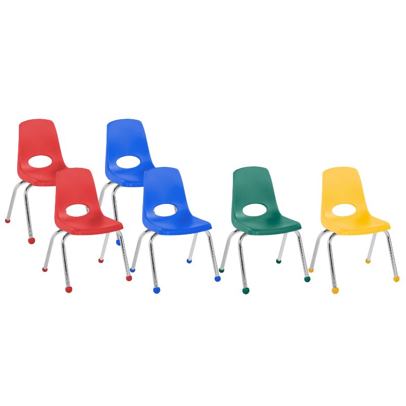 Photo 1 of **MINOR DAMAGE** Factory Direct Partners 14" Stacking Chairs with Ball Glides, Assorted Colors, Pack of 6 Chairs
