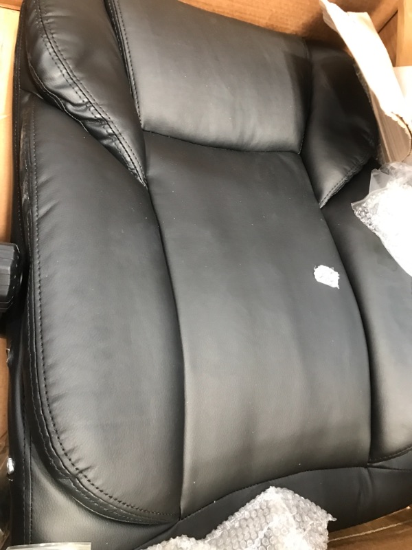 Photo 2 of **MISSING HARDWARE** Amazon Basics High-Back Bonded Leather Executive Office Computer Desk Chair - Black
