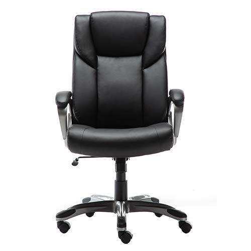 Photo 1 of **MISSING HARDWARE** Amazon Basics High-Back Bonded Leather Executive Office Computer Desk Chair - Black
