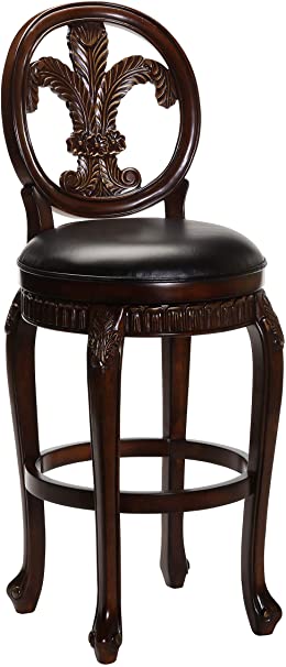Photo 1 of (DENT/SCRATCH DAMAGES TO TOP&BOTTOM; MISSING HARDWARE)
Hillsdale Furniture Fleur de Lis Swivel Bar Stool, Distressed Cherry with Gold Highlights
