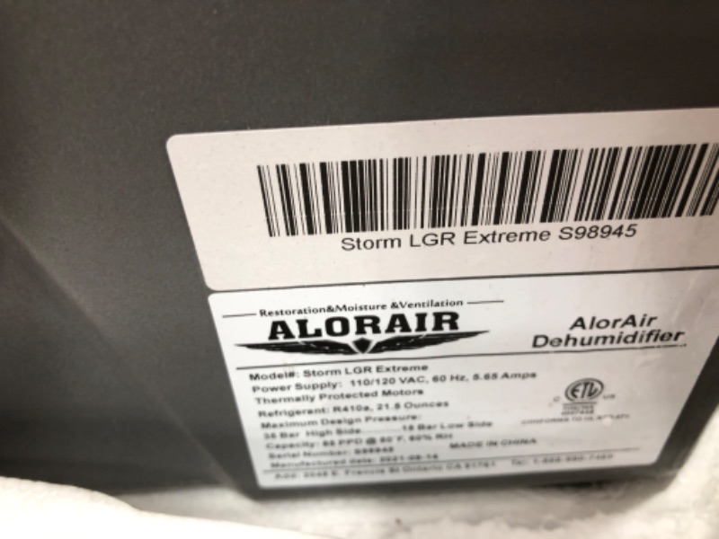 Photo 4 of **MISSING POWER CABLE** ALORAIR Commercial Dehumidifier with Pump, Up to 180 PPD (Saturation), 85 PPD at AHAM, Memory Starting, 5 Years Warranty, LGR Dehumidifier for Flood Repair,...
