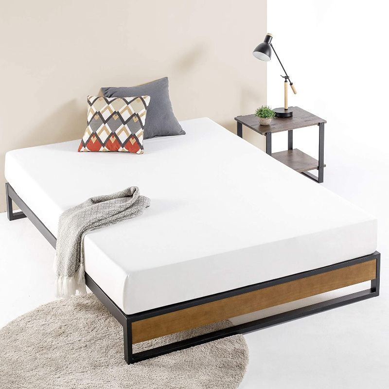 Photo 1 of ***PARTS ONLY*** ZINUS GOOD DESIGN Award Winner Suzanne 10 Inch Metal and Wood Platforma Bed Frame / No Box Spring Needed / Wood Slat Suport, Brown, Full
