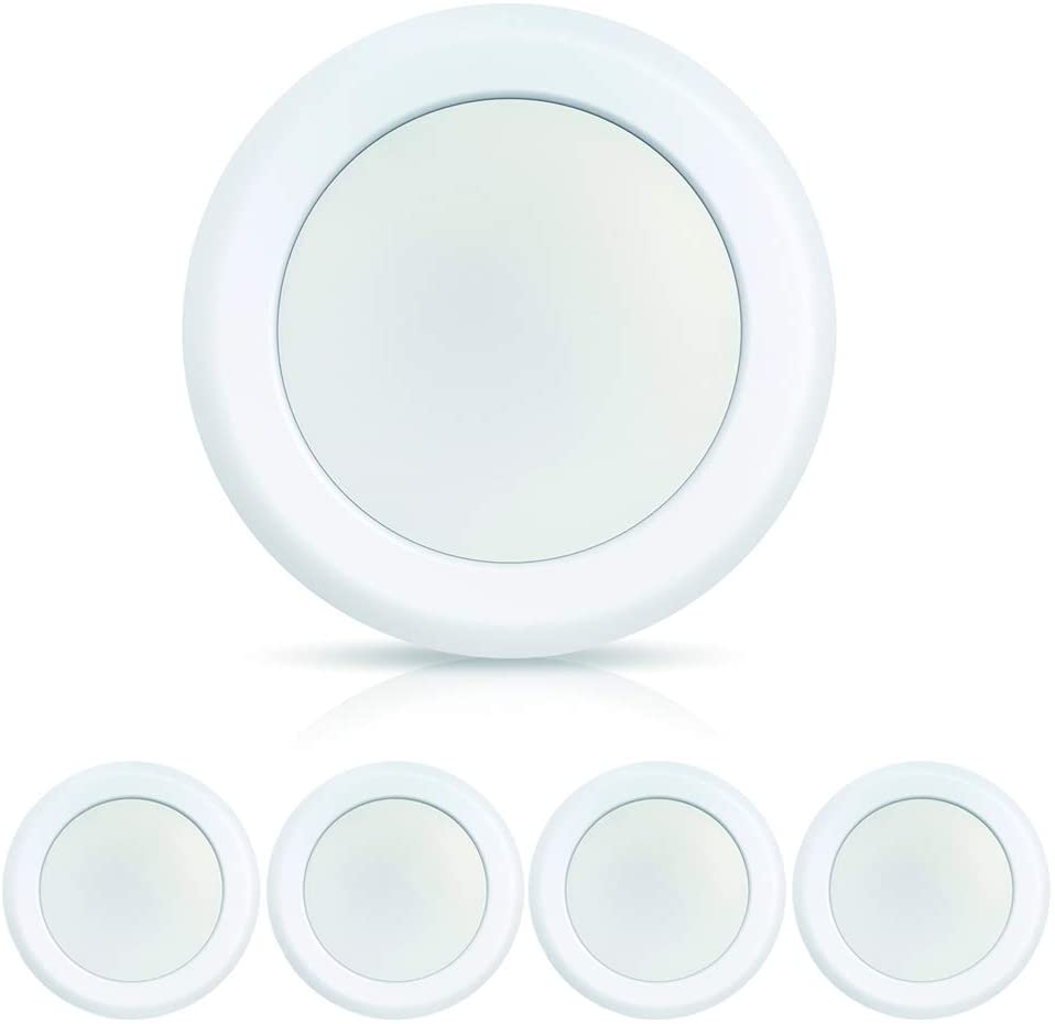 Photo 1 of ECOELER 6 Inch LED Flush Mount Ceiling Light, Surface Mount LED Disk Light, Aluminum Baffle Trim, 15W, 4000K Cool White, 1100LM, Dimmable. Energy Star & ETL Listed, 4Pack
