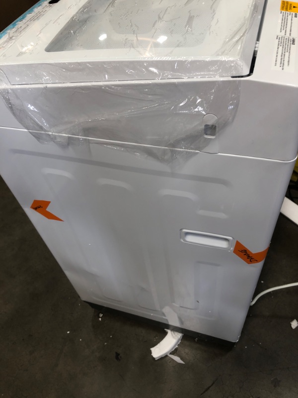 Photo 6 of **DAMAGED** COMFEE’ 1.6 Cu.ft Portable Washing Machine, 11lbs Capacity Fully Automatic Compact Washer with Wheels, 6 Wash Programs Laundry Washer with Drain Pump, Ideal for Apartments, RV, Camping, Ivory White
