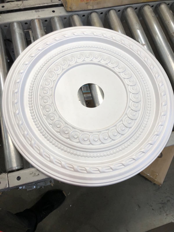 Photo 2 of 22"OD x 3 1/2"ID x 1"P Cole Thermoformed PVC Ceiling Medallion (Fits Canopies up to 6")
