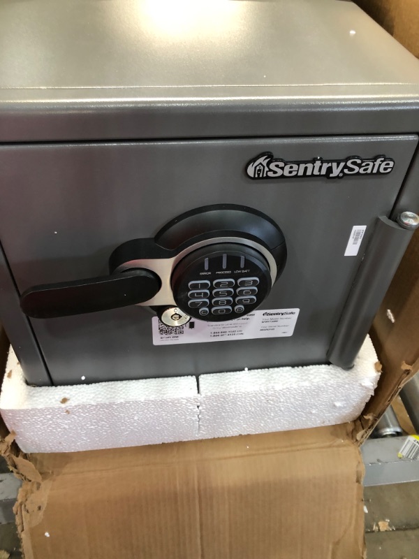 Photo 2 of SentrySafe SFW123GDC Fireproof Waterproof Safe with Digital Keypad, 1.23 Cubic Feet, Gun Metal Gray
