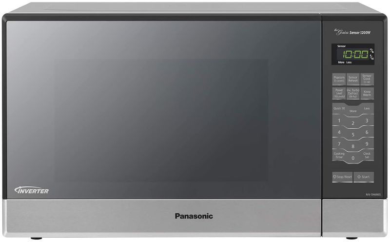 Photo 1 of USED Panasonic Microwave Oven NN-SN686S Stainless Steel Countertop/Built-In with Inverter Technology and Genius Sensor, 1.2 Cubic Foot, 1200W
