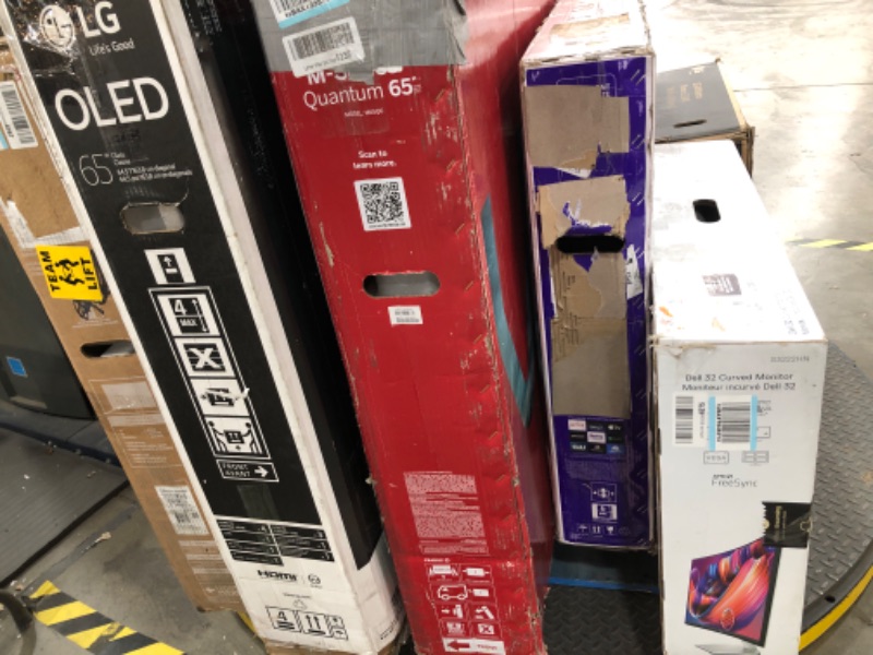 Photo 1 of MIXED PALLET OF DAMAGED TVS AND MONITORS**NO REFUNDS**MIXED SIZES