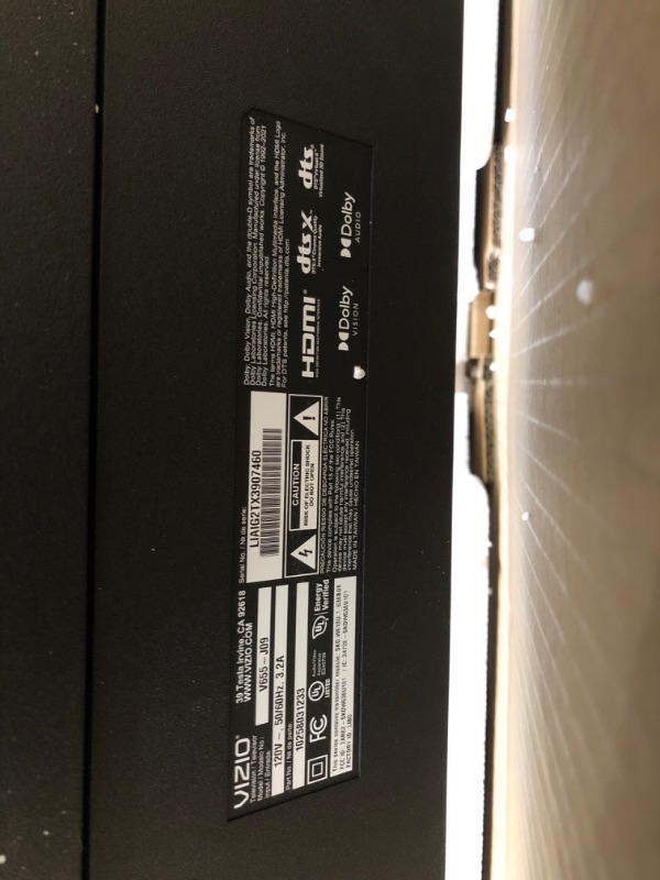 Photo 5 of **SCREEN DAMAGE TO TOP OF DISPLAY** VIZIO 65-Inch V-Series 4K UHD LED HDR Smart TV with Apple AirPlay and Chromecast Built-in, Dolby Vision, HDR10+, HDMI 2.1, Auto Game Mode and Low Latency...
