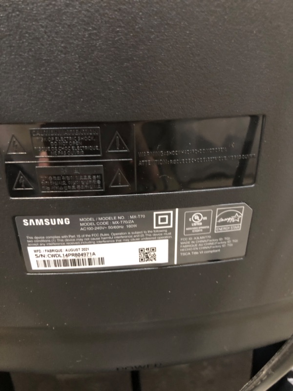 Photo 6 of SAMSUNG Sound Tower MX-T70 - 1500-Watts - Black (2020)
