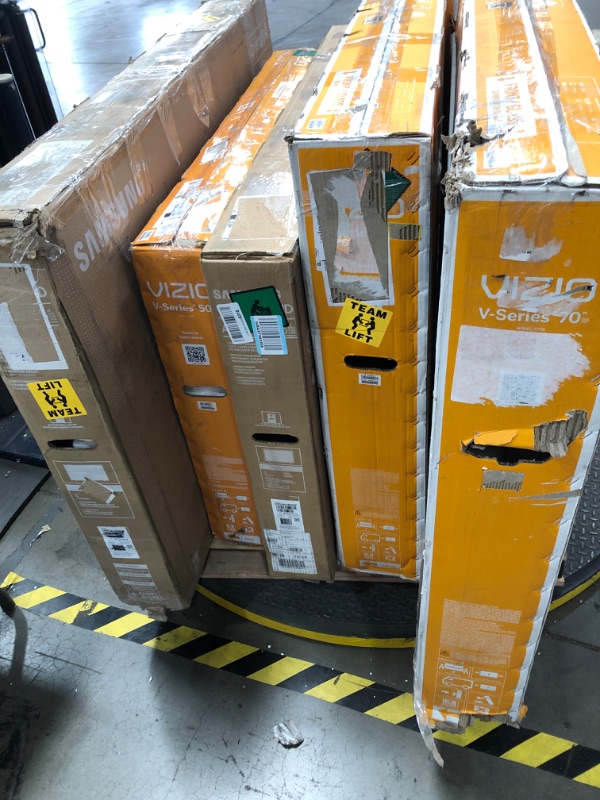 Photo 1 of MIXED PALLET OF DAMAGED TVS AND MONITORS**NO REFUNDS
MIXED SIZES**