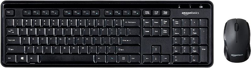 Photo 1 of **MISSIGING USB PLUG IN** Amazon Basics Wireless Computer Keyboard and Mouse Combo - Quiet and Compact - US Layout (QWERTY)
