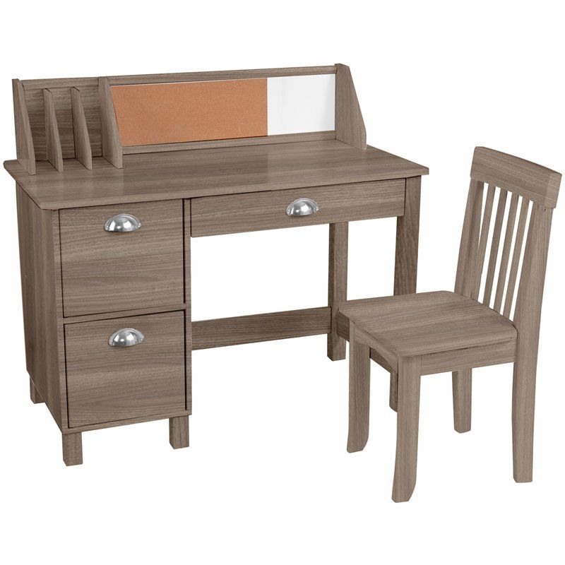 Photo 1 of **MINOR SCUFFS** KidKraft Study Desk with Chair - Gray Ash
