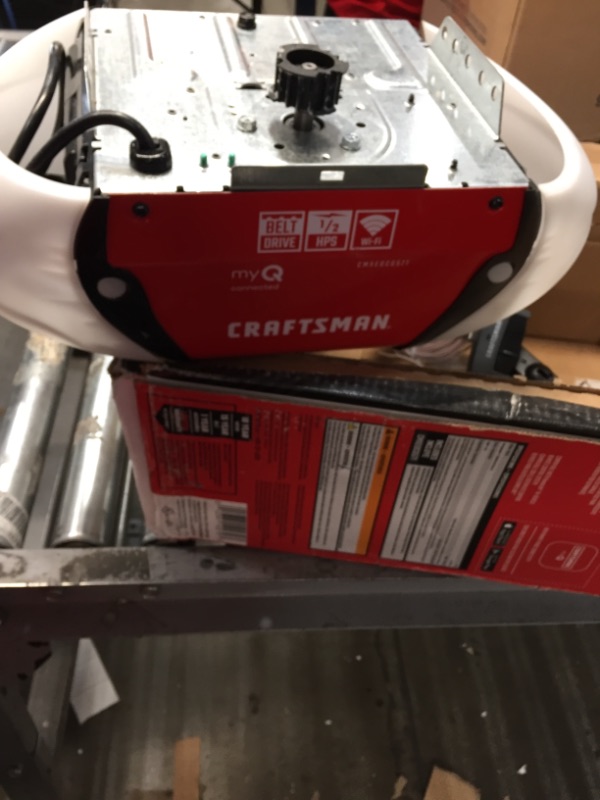 Photo 2 of CRAFTSMAN 1/2 HP Smart Garage Door Opener - myQ Smartphone Controlled - Belt Drive, Wireless Keypad Included, Model CMXEOCG571, Red
