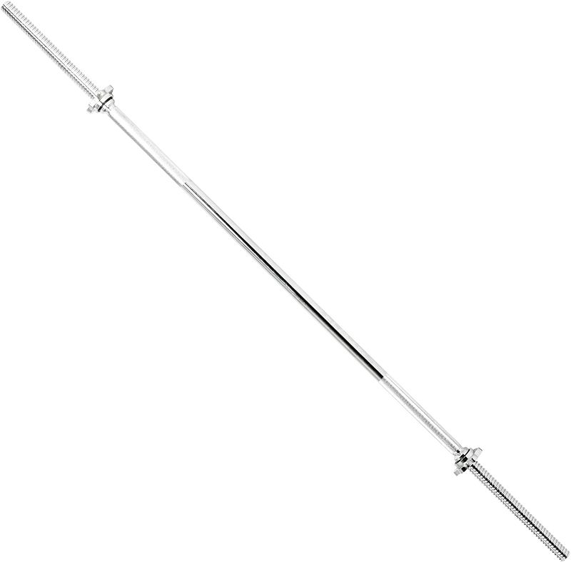 Photo 1 of **SIMILAR TO POST PHOTO**Sunny Health & Fitness 60 Inch Threaded Chrome Barbell Bar, 1 Inch Barbell Diameter with Ring Collars - STBB-60
