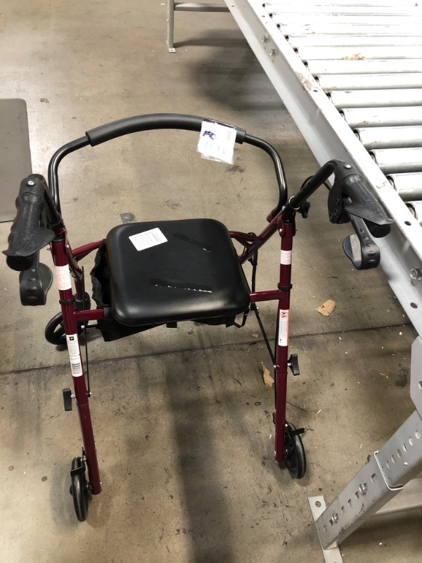 Photo 1 of Medline Steel Rollator Walker Burgundy 350 lbs Capacity
SCRATCHED