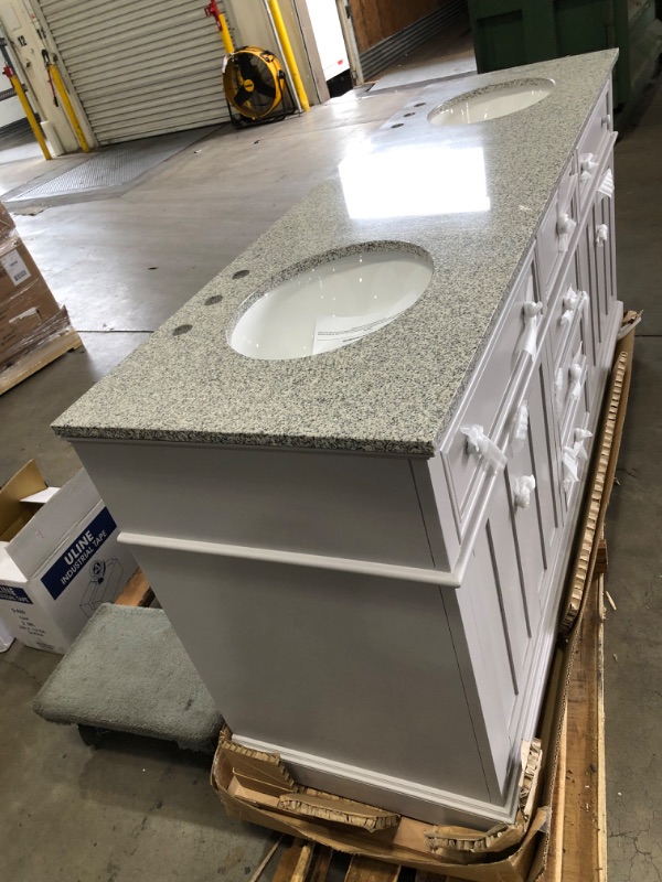 Photo 6 of (faucets are not included)
Home Decorators Collection Fremont 72 in. W Grey Double Bath Vanity with Grey Granite Vanity Top and Undermount Sinks