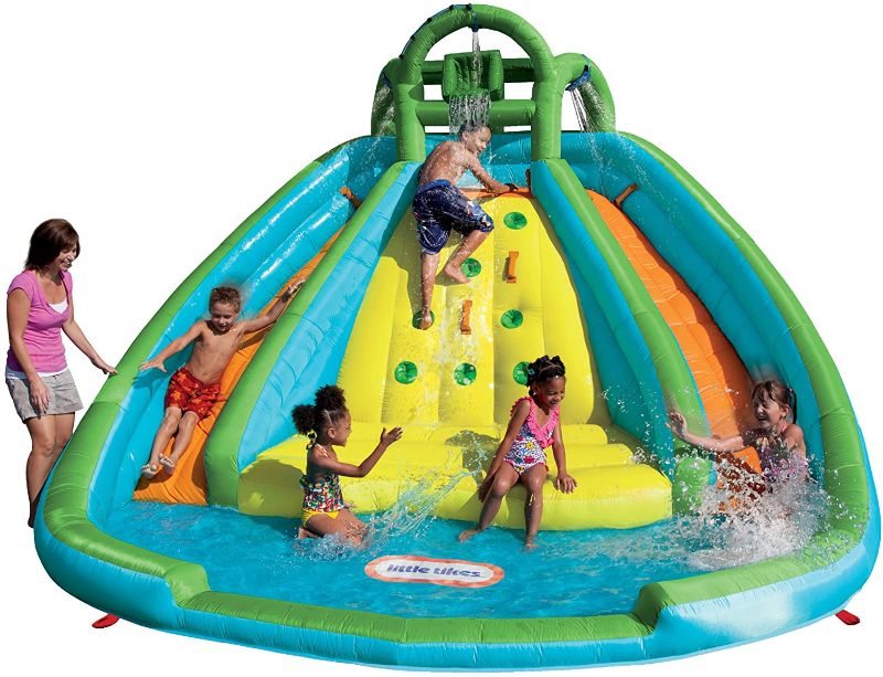 Photo 1 of Little Tikes Rocky Mountain River Race Inflatable Slide Bouncer Multicolor, 161.00''L x 169.00''W x 103.00''H --- Weight: 50.00lbs.  
 ***Large hole on right side***
