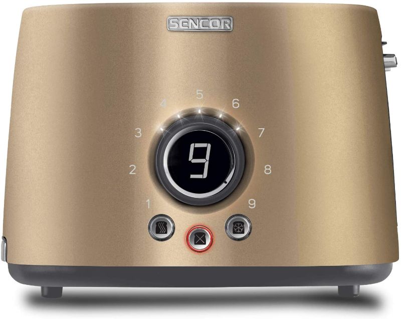 Photo 1 of Sencor STS6057CH Premium Metallic 2-slot High Lift Toaster with Digital Button and Toaster Rack, Champagne