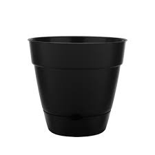 Photo 1 of **PACK OF 8** Newbury 12 in. X 12 in. Black Self-Watering Poly Planter
