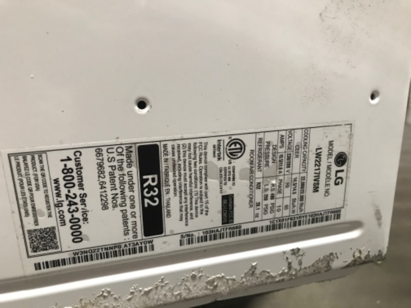 Photo 2 of **DAMAGED MISSING PARTS** LG Electronics
22,000 BTU 230/208-Volt Dual Inverter Window Air Conditioner LW2217IVSM Cools 1,300 Sq Ft, Wi-Fi Enabled with Remote