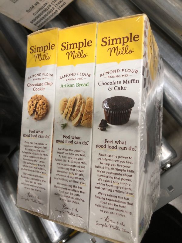 Photo 2 of  EXPIRED OCTOBER 2021, Simple Mills, Baking Mix Variety Pack, Chocolate Muffin & Cake, Chocolate Chip Cookie, Artisan Bread Variety Pack, (Packaging May Vary), 10.4 Ounce (Pack of 3) NOT REFUNDABLE.