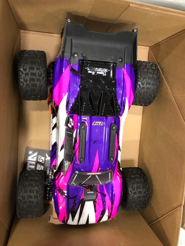 Photo 2 of MISSING BATTERY UNABLE TO TEST, ARRMA RC Truck 1/10 VORTEKS 4X4 3S BLX Stadium Truck RTR (Batteries and Charger Not Included), Purple, ARA4305V3T2
